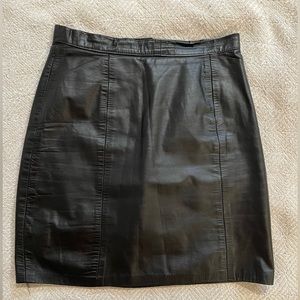 Vintage black lined leather mini